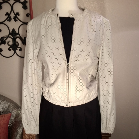 Vintage Kenneth Cole Leather Bomber Jacket - Picture 1 of 8